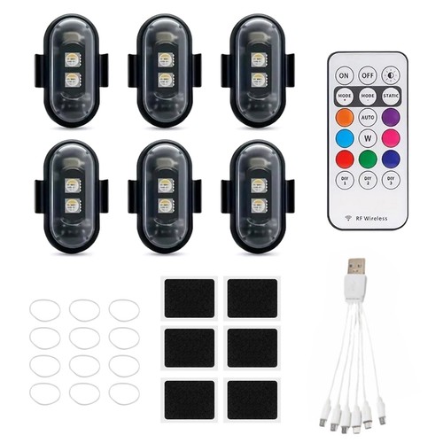 6stk drahtlose led stroboskop - 6stk,
