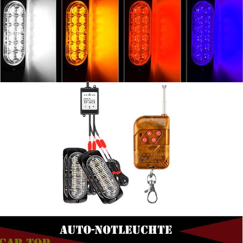 12led auto warnlicht - 4x,